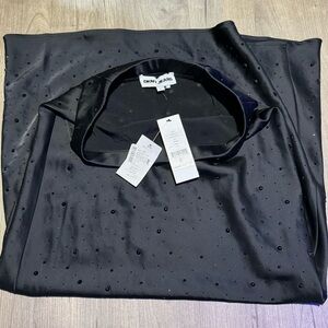 DKNY Black Satin Wrap with Sparkle Accents